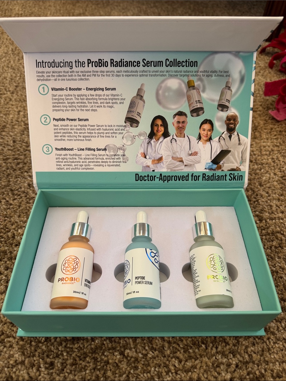 ProBio Radiance Serum Collection 3-Piece Vitamin C Peptide YouthBoost NEW